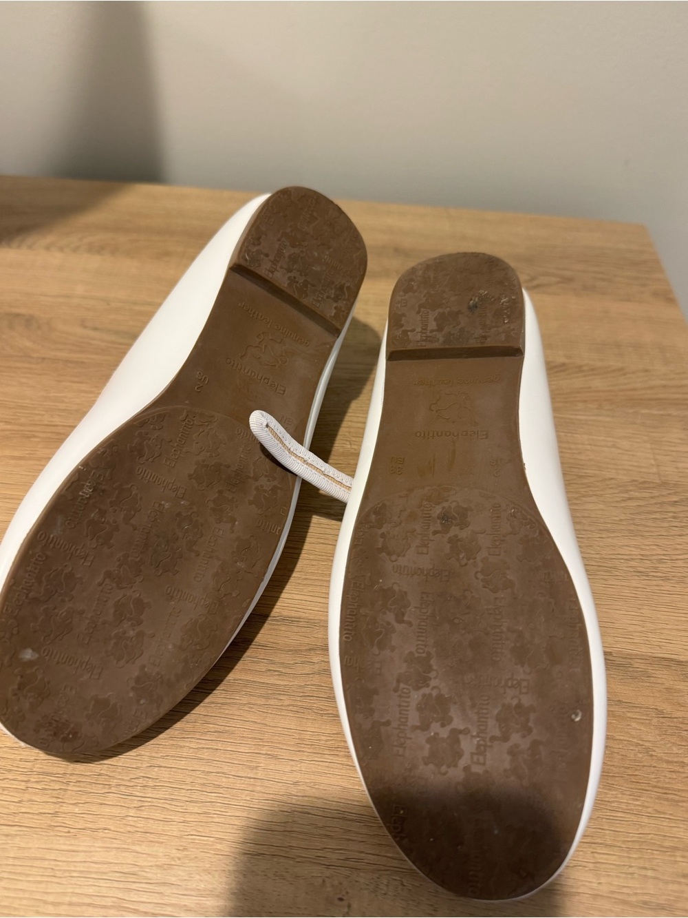 Elephantito Girls White Mary Jane Flats with Strap - Picture 5 of 5